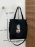 Letter & Sea Graphic Shopper Bag Canvas Casual