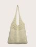 Minimalist Crochet Bag Medium Double Handle For Shopping