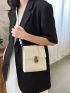 Mini Square Bag Crocodile Embossed Solid White