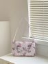 Butterfly Graphic Square Bag Chain Decor Preppy