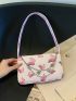 Butterfly Graphic Square Bag Chain Decor Preppy