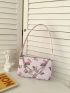 Butterfly Graphic Square Bag Chain Decor Preppy