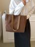 Small Shopper Bag Double Handle Solid Color Casual For Daily Outing