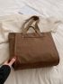 Small Shopper Bag Double Handle Solid Color Casual For Daily Outing