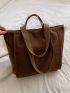 Small Shopper Bag Double Handle Solid Color Casual For Daily Outing