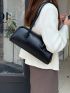 Minimalist Shoulder Tote Bag Small Black