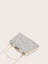 Mini Box Bag Sequin Decor Chain Polyester Glamorous For Party