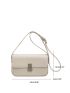 Small Square Bag Solid Color Flap Elegant Style