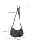 Geometric Pattern Hobo Bag Studded Decor Small