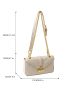 Small Square Bag Geometric Embossed Chain Strap