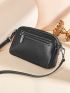 Mini Square Bag Zipper Solid Color Fashion Style