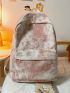 Tie Dye Classic Backpack With Zipper Polyester Casual