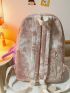 Tie Dye Classic Backpack With Zipper Polyester Casual