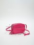 Small Square Bag Neon Pink Crocodile Embossed Tassel Decor Funky Style