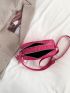 Crocodile Embossed Square Bag Tassel Decor Fashion Pink