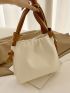 Minimalist Square Bag Ruched Detail Knot Decor