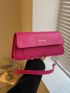 Medium Baguette Bag Neon Pink Letter Print