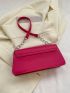 Medium Baguette Bag Neon Pink Letter Print