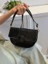 Mini Saddle Bag Crocodile Embossed Elegant Style