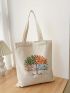 Tree Graphic Shopper Bag Small Canvas For Shopping