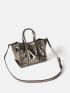 Medium Square Bag Metallic Pattern Double Handle Funky Style