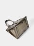 Medium Square Bag Metallic Pattern Double Handle Funky Style