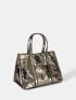 Medium Square Bag Metallic Pattern Double Handle Funky Style