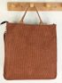 Minimalist Square Bag Medium Brown Corduroy