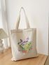 Small Shopper Bag Floral Graphic Canvas