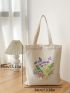 Small Shopper Bag Floral Graphic Canvas