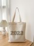 Small Shopper Bag Letter Graphic Canvas