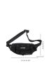 Letter Graphic Waist Bag Large Capacity Black