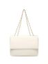 Minimalist Square Bag Flap Chain Strap Beige