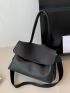 Minimalist Square Bag Flap Black