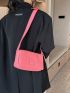 Small Flap Square Bag Quilted Pattern Neon Pink