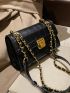 Crocodile Embossed Square Bag Mini Flap Elegant