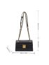 Crocodile Embossed Square Bag Mini Flap Elegant