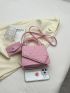 Mini Flap Square Bag Quilted Pattern With Coin Purse Minimalist