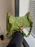 Quilted Baguette Bag Small Olive Green