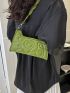 Quilted Baguette Bag Small Olive Green