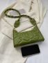 Quilted Baguette Bag Small Olive Green