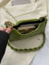 Quilted Baguette Bag Small Olive Green