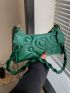 Quilted Baguette Bag Small Dark Green