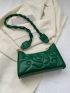 Quilted Baguette Bag Small Dark Green