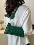 Quilted Baguette Bag Small Dark Green