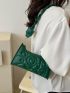 Quilted Baguette Bag Small Dark Green