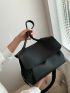 Minimalist Square Bag Flap Black