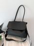 Minimalist Square Bag Flap Black