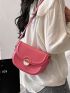 Minimalist Saddle Bag Small Flap Neon Pink