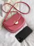 Minimalist Saddle Bag Small Flap Neon Pink